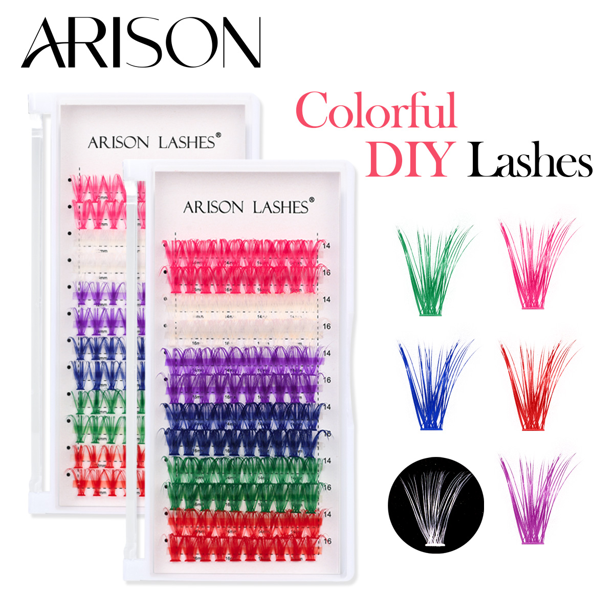 Lash Tile Palette - ARISON 12 rzędów mieszane kolorowe rzęsy
